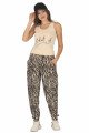 Kadın Krem Renk ve Zebra Desenli Lady 10039 Şalvar Pijama Takımı
