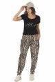 Kadın Siyah Renk ve Zebra Desenli Lady 10040 Şalvar Pijama Takımı
