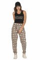 Kadın Siyah Renk ve Ekose Desenli Lady 10041 Şalvar Pijama Takımı