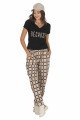 Kadın Siyah Renk ve Ekose Desenli Kısa Kol Lady 10042 Şalvar Pijama Takımı Kadın Siyah Renk ve Ekose Desenli Kısa Kol Lady 10042 Şalvar Pijama Takımı, ELT0010042-ML, Kısa Kollu Pijama Takımları