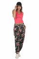 Kadın Pembe Renk ve Çiçek Desenli Askılı Kol Lady 10045 Şalvar Pijama Takımı
