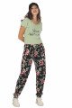 Kadın Yeşil Renk ve Çiçek Desenli Kısa Kol Lady 10046 Şalvar Pijama Takımı Kadın Yeşil Renk ve Çiçek Desenli Kısa Kol Lady 10046 Şalvar Pijama Takımı, ELT0010046-ML, Kısa Kollu Pijama Takımları