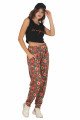 Kadın Siyah Renk ve Çiçek Desenli Askılı Kol Lady 10050 Şalvar Pijama Takımı, ELT0010050-ML, Kısa Kollu Pijama Takımları