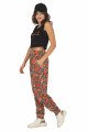 Kadın Siyah Renk ve Çiçek Desenli Askılı Kol Lady 10050 Şalvar Pijama Takımı, ELT0010050-ML, Kısa Kollu Pijama Takımları