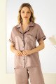 Lila Renk Önden Düğmeli Teknur 2704 Kısa Kol Saten Pijama Takımı Lila Renk Önden Düğmeli Teknur 2704 Kısa Kol Saten Pijama Takımı, Teknur-2704, Kısa Kollu Pijama Takımları