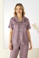 Mor Renk Önden Düğmeli Teknur 2707 Kısa Kol Saten Pijama Takımı Mor Renk Önden Düğmeli Teknur 2707 Kısa Kol Saten Pijama Takımı, Teknur-2707, Kısa Kollu Pijama Takımları