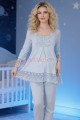 Bebe Mavi Renkli, Dantel Detaylı, 33203 Uzun Kol, 2 Parça Lohusa Hamile Pijama Takımı Bebe Mavi Renkli, Dantel Detaylı, 33203 Uzun Kol, 2 Parça Lohusa Hamile Pijama Takımı, 8509990041168, Lohusa - Hamile Pijama Takımları, 8509990041168