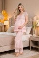 Pembe Renkli, Derin Patlı, Dantel Detaylı 33002 Sabahlıklı 3lü Lohusa Hamile Pijama Takımı Pembe Renkli, Derin Patlı, Dantel Detaylı 33002 Sabahlıklı 3lü Lohusa Hamile Pijama Takımı