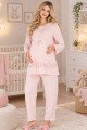Bebe Pembe Renkli, Dantel Detaylı 33209 Uzun Kol, 2 Parça Lohusa Hamile Pijama Takımı Bebe Pembe Renkli, Dantel Detaylı 33209 Uzun Kol, 2 Parça Lohusa Hamile Pijama Takımı, 8500000000045, Lohusa - Hamile Pijama Takımları, 8500000000045