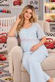 Bebe Mavi Renkli Dantel Detaylı, 33207 Kısa Kol, 2 Parça Lohusa Hamile Pijama Takımı, 8509990041687, Lohusa - Hamile Pijama Takımları, 8509990041687