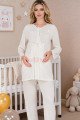 Ekru Renkli, Dantel Detaylı 33209 Uzun Kol, 2 Parça Lohusa Hamile Pijama Takımı Ekru Renkli, Dantel Detaylı 33209 Uzun Kol, 2 Parça Lohusa Hamile Pijama Takımı, 8509990046798, Lohusa - Hamile Pijama Takımları, 8509990046798