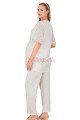 Ekru Renkli Dantel Detaylı, 33207 Kısa Kol, 2 Parça Lohusa Hamile Pijama Takımı, 8509990041724, Lohusa - Hamile Pijama Takımları, 8509990041724