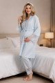 Mavi Renkli, Derin Patlı, Dantel Detaylı 33002 Sabahlıklı 3lü Lohusa Hamile Pijama Takımı Mavi Renkli, Derin Patlı, Dantel Detaylı 33002 Sabahlıklı 3lü Lohusa Hamile Pijama Takımı