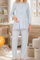 Bebe Mavi Renkli, Dantel Detaylı 33209 Uzun Kol, 2 Parça Lohusa Hamile Pijama Takımı Bebe Mavi Renkli, Dantel Detaylı 33209 Uzun Kol, 2 Parça Lohusa Hamile Pijama Takımı, 8500000000007, Lohusa - Hamile Pijama Takımları, 8500000000007