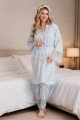 Mavi Renkli, Derin Patlı, Dantel Detaylı 33002 Sabahlıklı 3lü Lohusa Hamile Pijama Takımı Mavi Renkli, Derin Patlı, Dantel Detaylı 33002 Sabahlıklı 3lü Lohusa Hamile Pijama Takımı