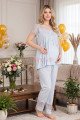 Mavi Renkli, Derin Patlı, Dantel Detaylı 33002 Sabahlıklı 3lü Lohusa Hamile Pijama Takımı Mavi Renkli, Derin Patlı, Dantel Detaylı 33002 Sabahlıklı 3lü Lohusa Hamile Pijama Takımı