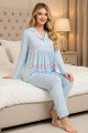 Mavi Renkli Derin Patlı, Gömlek Yaka, 33001 Sabahlıklı 3lü Lohusa Hamile Pijama Takımı Mavi Renkli Derin Patlı, Gömlek Yaka, 33001 Sabahlıklı 3lü Lohusa Hamile Pijama Takımı, 8509990029500, Lohusa - Hamile Pijama Takımları, 8509990029500