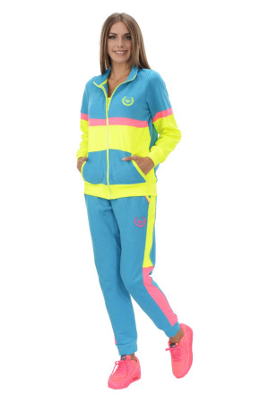 Kadın Mavi - Sarı Renkli  TKNR 16320 Spor Eşofman Takımı