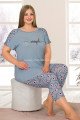 Gri Renk ve Çiçek Desenli Lady 10660 Büyük Beden Kapri Pijama Takımı Gri Renk ve Çiçek Desenli Lady 10660 Büyük Beden Kapri Pijama Takımı, LADY10660-2XL, Lady Pijama Takımı, LADY10660-2XL