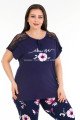 Lacivert Renk ve Çiçek Desenli Lady 10677 Büyük Beden Kapri Pijama Takımı Lacivert Renk ve Çiçek Desenli Lady 10677 Büyük Beden Kapri Pijama Takımı, LADY10677-2XL, Lady Pijama Takımı, LADY10677-2XL