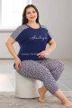 Lacivert Renk ve Çiçek Desenli Lady 10682 Büyük Beden Kapri Pijama Takımı Lacivert Renk ve Çiçek Desenli Lady 10682 Büyük Beden Kapri Pijama Takımı, LADY10682-2XL, Lady Pijama Takımı, LADY10682-2XL