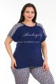 Lacivert Renk ve Çiçek Desenli Lady 10682 Büyük Beden Kapri Pijama Takımı Lacivert Renk ve Çiçek Desenli Lady 10682 Büyük Beden Kapri Pijama Takımı, LADY10682-2XL, Lady Pijama Takımı, LADY10682-2XL