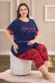 Lacivert Renk ve Çiçek Desenli Lady 10683 Büyük Beden Kapri Pijama Takımı Lacivert Renk ve Çiçek Desenli Lady 10683 Büyük Beden Kapri Pijama Takımı, LADY10683-2XL, Lady Pijama Takımı, LADY10683-2XL