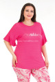 Pembe Renk ve Çiçek Desenli Lady 10684 Büyük Beden Kapri Pijama Takımı, LADY10684-2XL, Lady Pijama Takımı, LADY10684-2XL