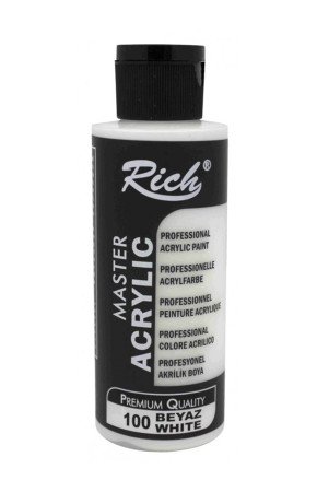 Rich Master Akrilik Boya - 100 Beyaz Renk Akrilik Hobi Boyası Rich Master Akrilik Boya - 100 Beyaz Renk Akrilik Hobi Boyası