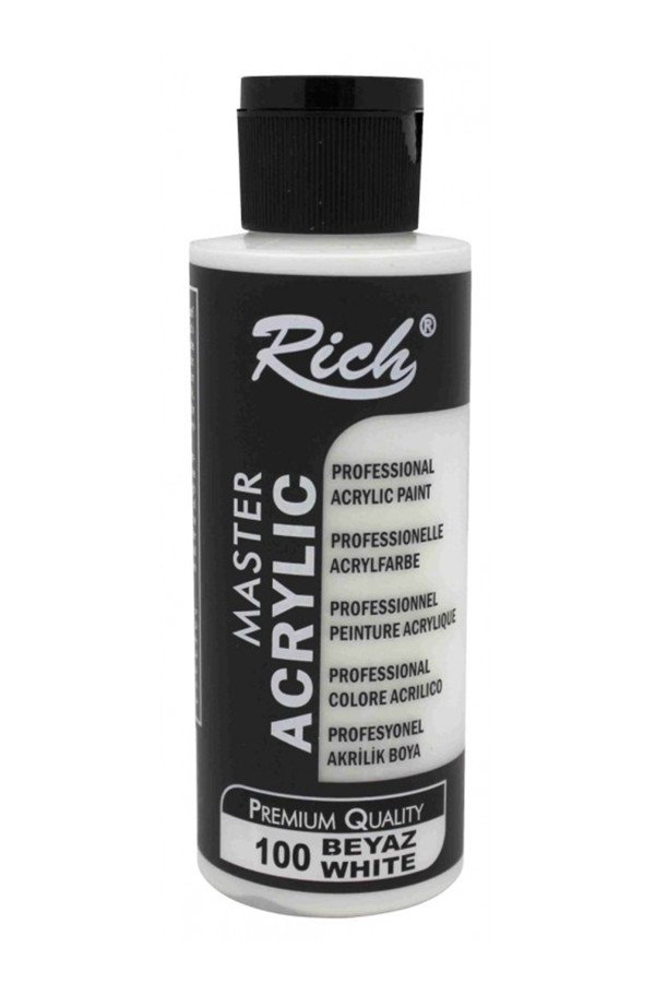Rich Master Akrilik Boya - 100 Beyaz Renk Akrilik Hobi Boyası Rich Master Akrilik Boya - 100 Beyaz Renk Akrilik Hobi Boyası, 8682374015044, Hobi Boyaları