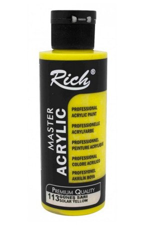 Rich Master Akrilik Boya - 113 Güneş Sarı Renk Akrilik Hobi Boyası Rich Master Akrilik Boya - 113 Güneş Sarı Renk Akrilik Hobi Boyası
