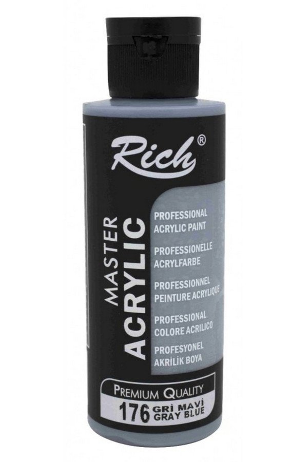 Rich Master Akrilik Boya - 176 Gri Mavi Renk Akrilik Hobi Boyası, 8691301760001, Hobi Boyaları, 8691301760001