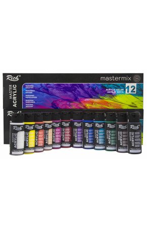 Rich Mastermix 12 Adetli Akrilik Boya 60 cc, 12 Farklı Renk Mastermix Akrilik Boya Seti Rich Mastermix 12 Adetli Akrilik Boya 60 cc, 12 Farklı Renk Mastermix Akrilik Boya Seti