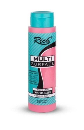 Rich 500 cc Multi Surface Akrilik Boya - 2142 Pembe Renk Akrilik Hobi Boyası