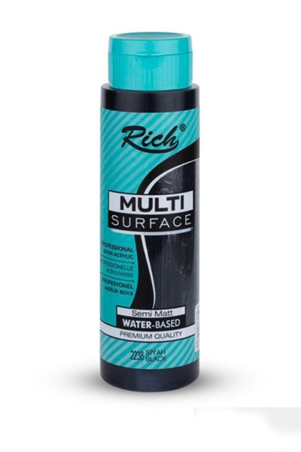 Rich 500 cc Multi Surface Akrilik Boya - 2238 Siyah Renk Akrilik Hobi Boyası Rich 500 cc Multi Surface Akrilik Boya - 2238 Siyah Renk Akrilik Hobi Boyası, 8682374012388, Hobi Boyaları, 8682374012388