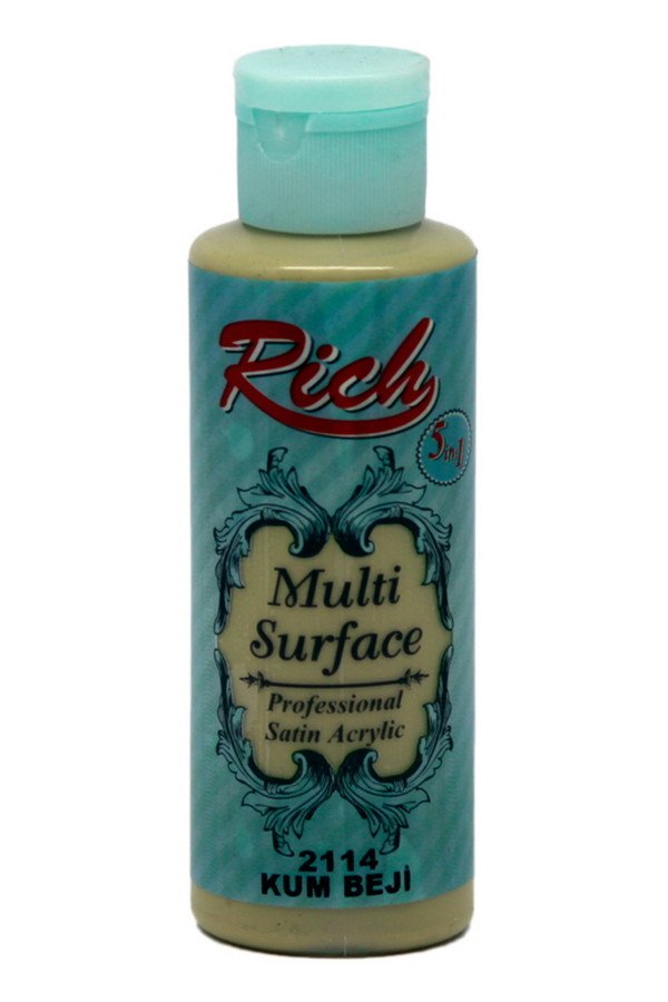 Rich Multi Surface 120 cc Akrilik Boya - Rich Kum Beji 2114 Hobi Boyası Rich Multi Surface 120 cc Akrilik Boya - Rich Kum Beji 2114 Hobi Boyası