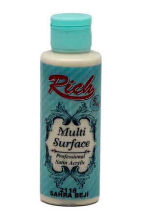 Rich Multi Surface 120 cc Akrilik Boya - Rich Sahra Beji 2118 Hobi Boyası Rich Multi Surface 120 cc Akrilik Boya - Rich Sahra Beji 2118 Hobi Boyası