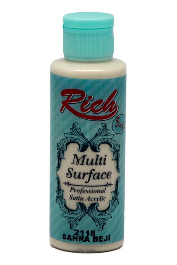 Rich Multi Surface 120 cc Akrilik Boya - Rich Sahra Beji 2118 Hobi Boyası Rich Multi Surface 120 cc Akrilik Boya - Rich Sahra Beji 2118 Hobi Boyası
