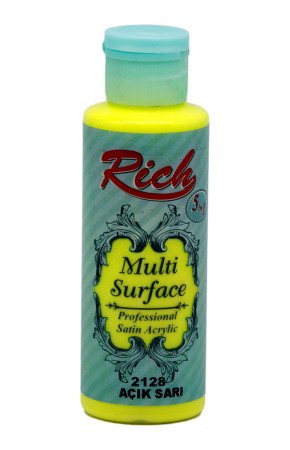 Rich 120 cc Multi Surface Akrilik Boya - Açık Sarı 2128 Hobi Boyası Rich 120 cc Multi Surface Akrilik Boya - Açık Sarı 2128 Hobi Boyası