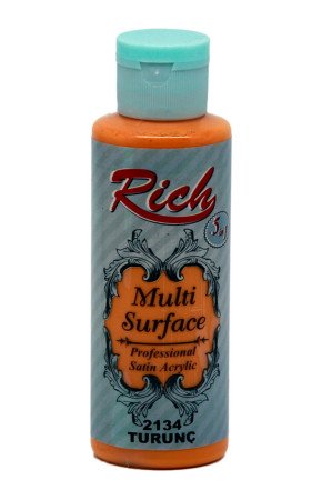 Rich Multi Surface 120 cc Akrilik Boya - Rich Turuncu 2134 Hobi Boyası Rich Multi Surface 120 cc Akrilik Boya - Rich Turuncu 2134 Hobi Boyası