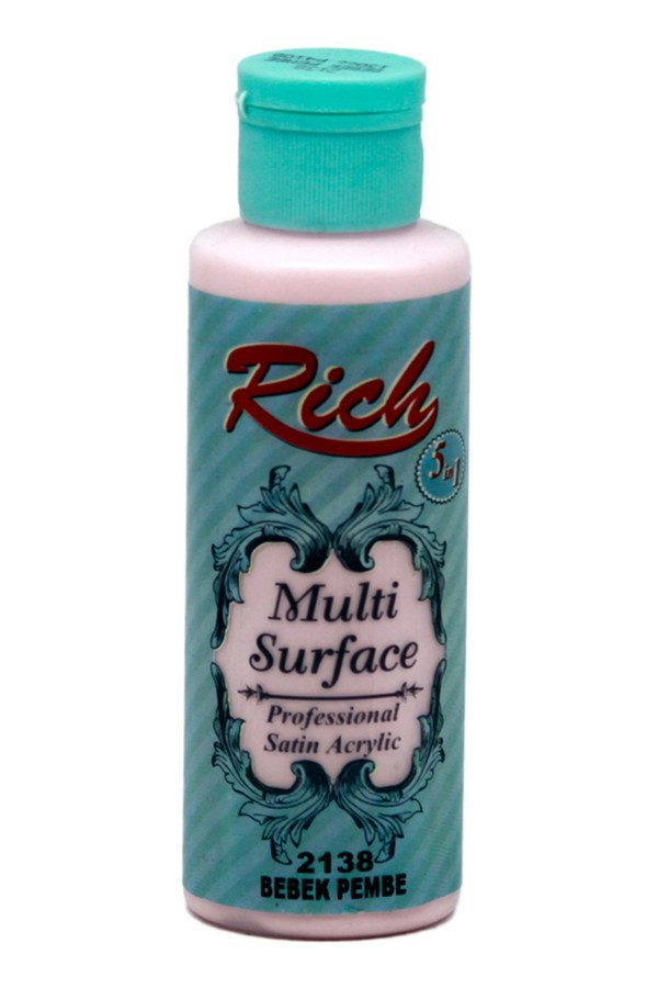 Rich Multi Surface 120 cc Akrilik Boya - Rich Bebek Pembe 2138 Hobi Boyası Rich Multi Surface 120 cc Akrilik Boya - Rich Bebek Pembe 2138 Hobi Boyası