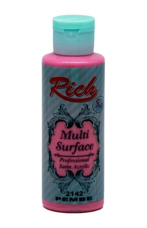 Rich Multi Surface 120 cc Akrilik Boya - Rich Pembe 2142 Hobi Boyası Rich Multi Surface 120 cc Akrilik Boya - Rich Pembe 2142 Hobi Boyası