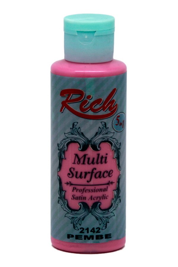Rich Multi Surface 120 cc Akrilik Boya - Rich Pembe 2142 Hobi Boyası Rich Multi Surface 120 cc Akrilik Boya - Rich Pembe 2142 Hobi Boyası