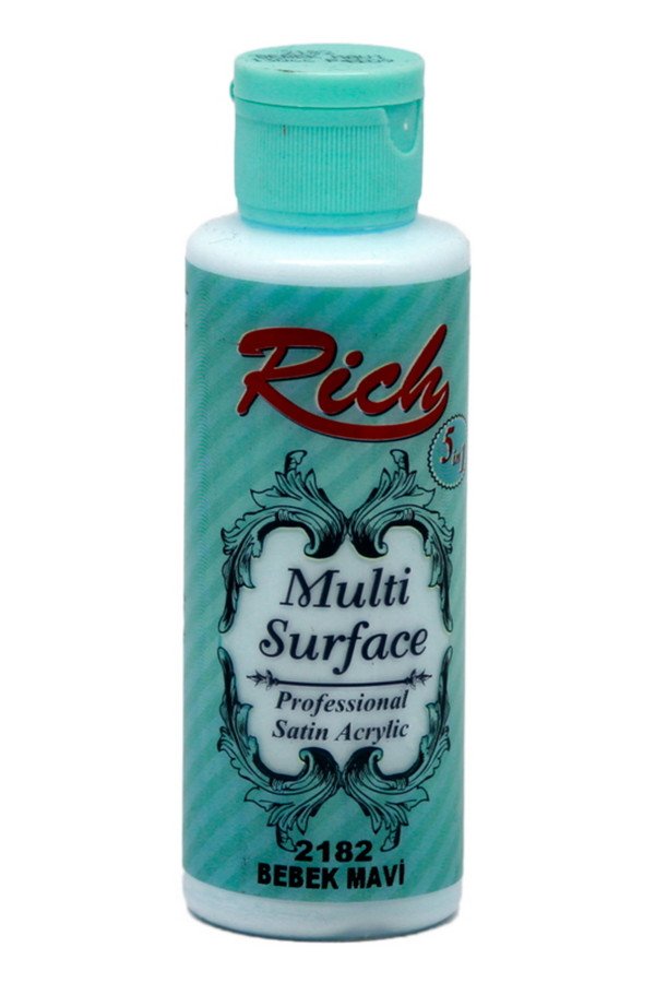 Rich Multi Surface 120 cc Akrilik Boya - Rich Bebek Mavi 2182 Hobi Boyası Rich Multi Surface 120 cc Akrilik Boya - Rich Bebek Mavi 2182 Hobi Boyası