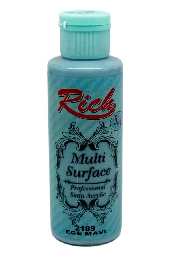 Rich Multi Surface 120 cc Akrilik Boya - Rich Ege Mavi 2189 Hobi Boyası Rich Multi Surface 120 cc Akrilik Boya - Rich Ege Mavi 2189 Hobi Boyası