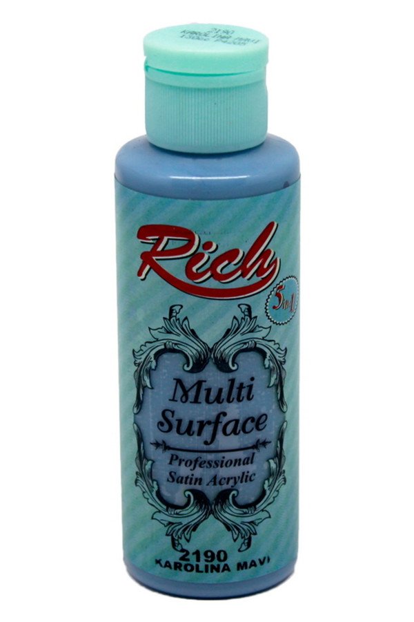 Rich Multi Surface 120 cc Akrilik Boya - Rich Karolina Mavi 2190 Hobi Boyası Rich Multi Surface 120 cc Akrilik Boya - Rich Karolina Mavi 2190 Hobi Boyası