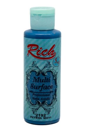 Rich Multi Surface 120 cc Akrilik Boya - Rich Petrol Mavi 2192 Hobi Boyası Rich Multi Surface 120 cc Akrilik Boya - Rich Petrol Mavi 2192 Hobi Boyası