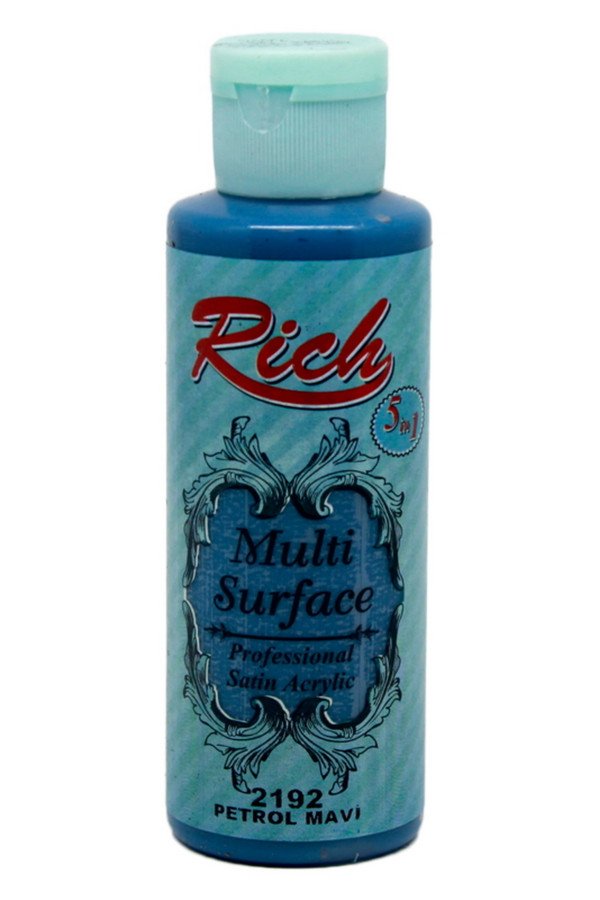Rich Multi Surface 120 cc Akrilik Boya - Rich Petrol Mavi 2192 Hobi Boyası