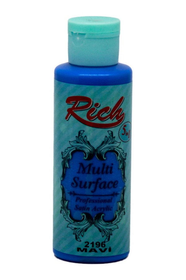 Rich Multi Surface 120 cc Akrilik Boya - Rich Mavi 2196 Hobi Boyası Rich Multi Surface 120 cc Akrilik Boya - Rich Mavi 2196 Hobi Boyası