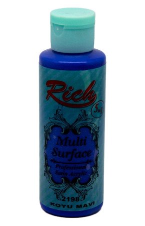 Rich Multi Surface 120 cc Akrilik Boya - Rich Koyu Mavi 2198 Hobi Boyası Rich Multi Surface 120 cc Akrilik Boya - Rich Koyu Mavi 2198 Hobi Boyası